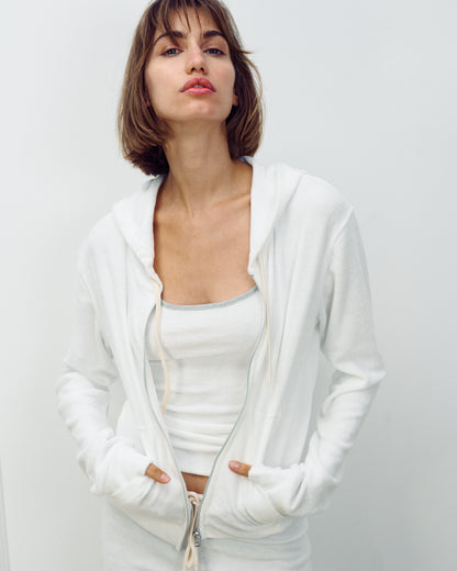 DANIEL ZIP UP WHITE