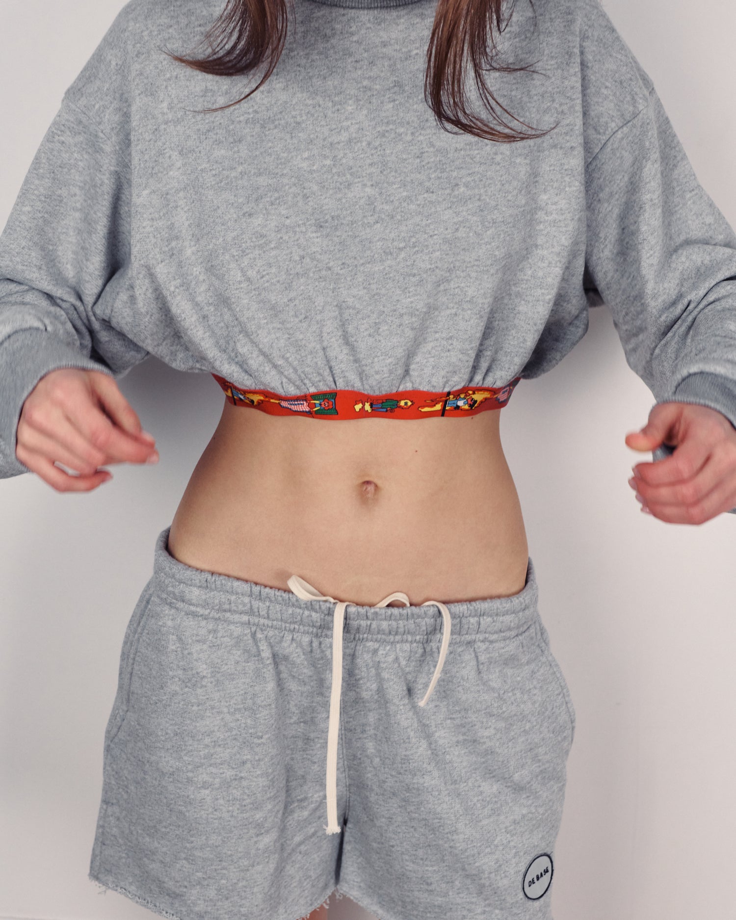 SNOOPY CROP SWEATER AMERICAN GREY