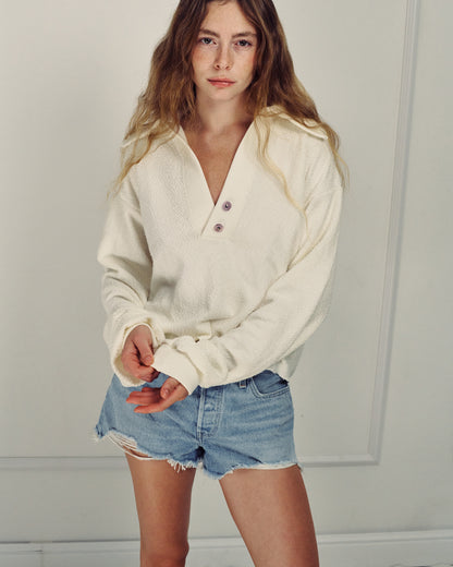 MADLEN POLO SWEATSHIRT CREAM