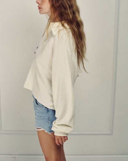 MADLEN POLO SWEATSHIRT CREAM