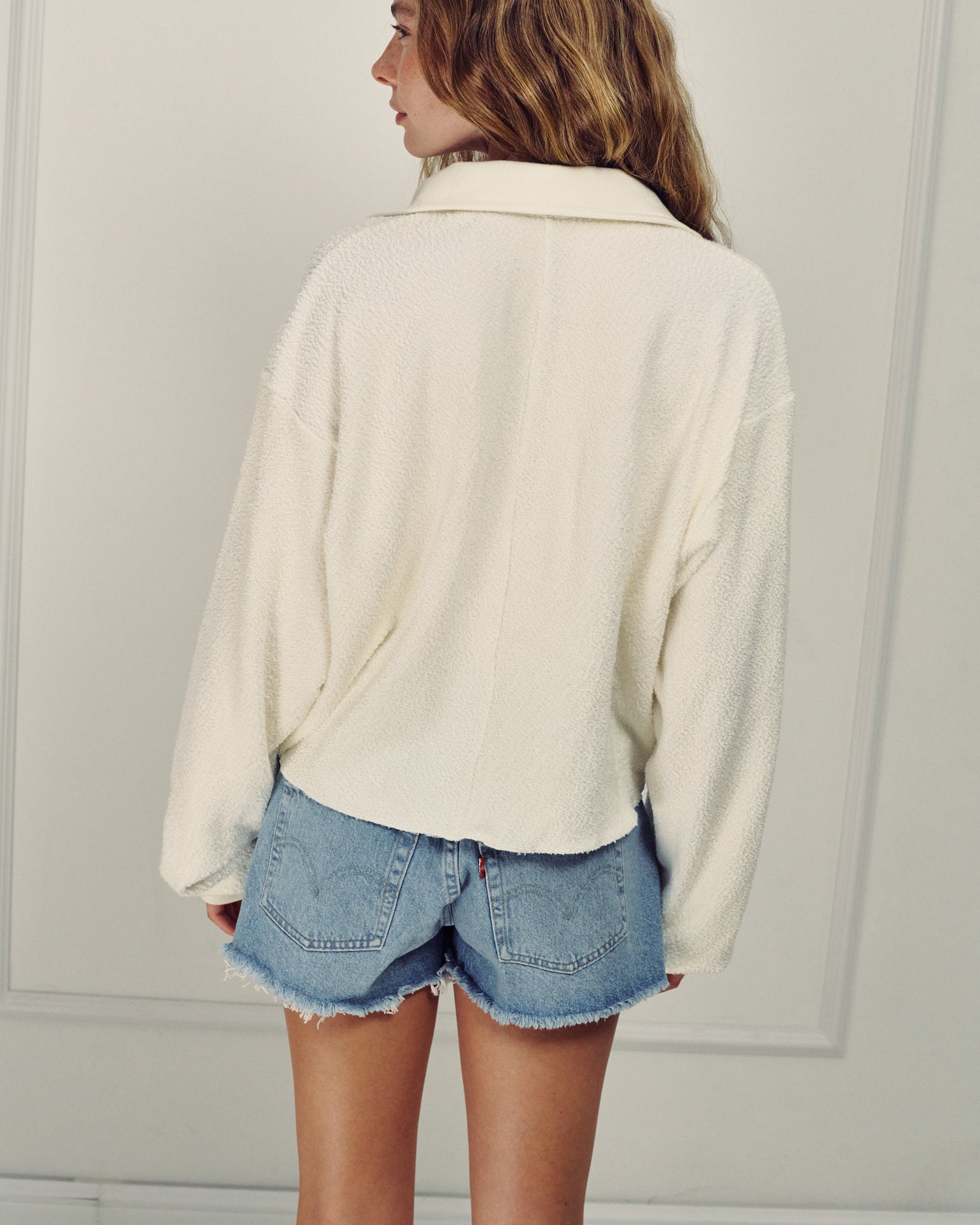 MADLEN POLO SWEATSHIRT CREAM