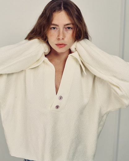 MADLEN POLO SWEATSHIRT CREAM