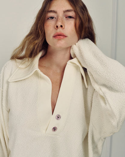 MADLEN POLO SWEATSHIRT CREAM