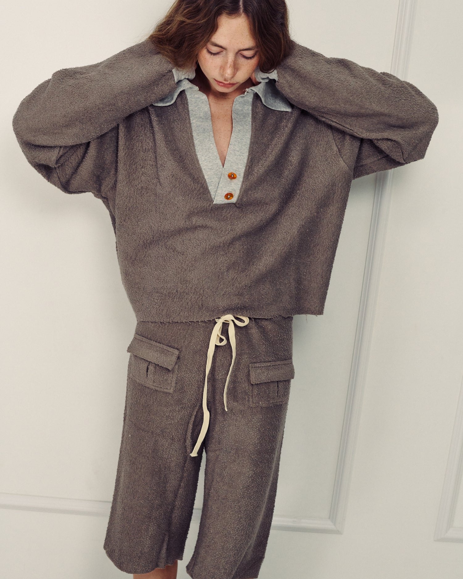 MADLEN POLO SWEATSHIRT GREY