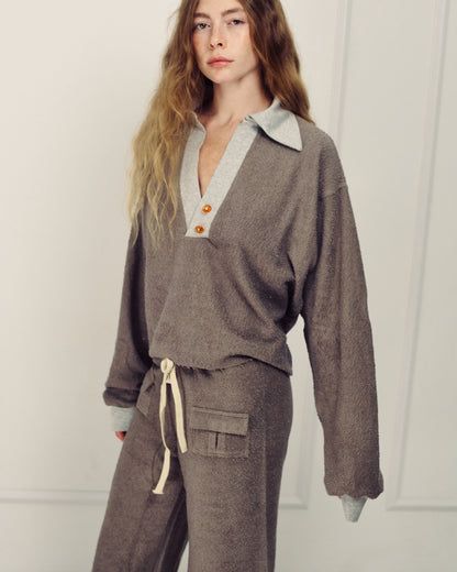 MADLEN POLO SWEATSHIRT GREY