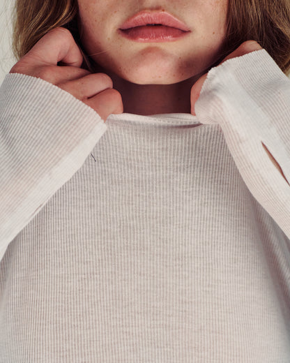 SHAKED WHITE RIB TEE