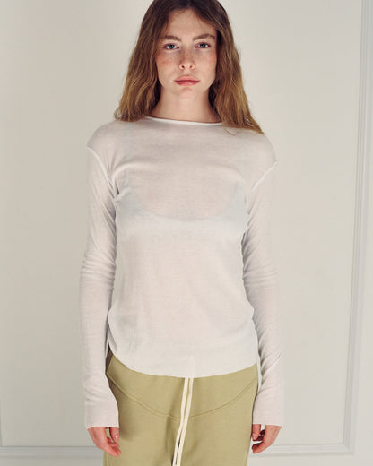 SHAKED WHITE RIB TEE