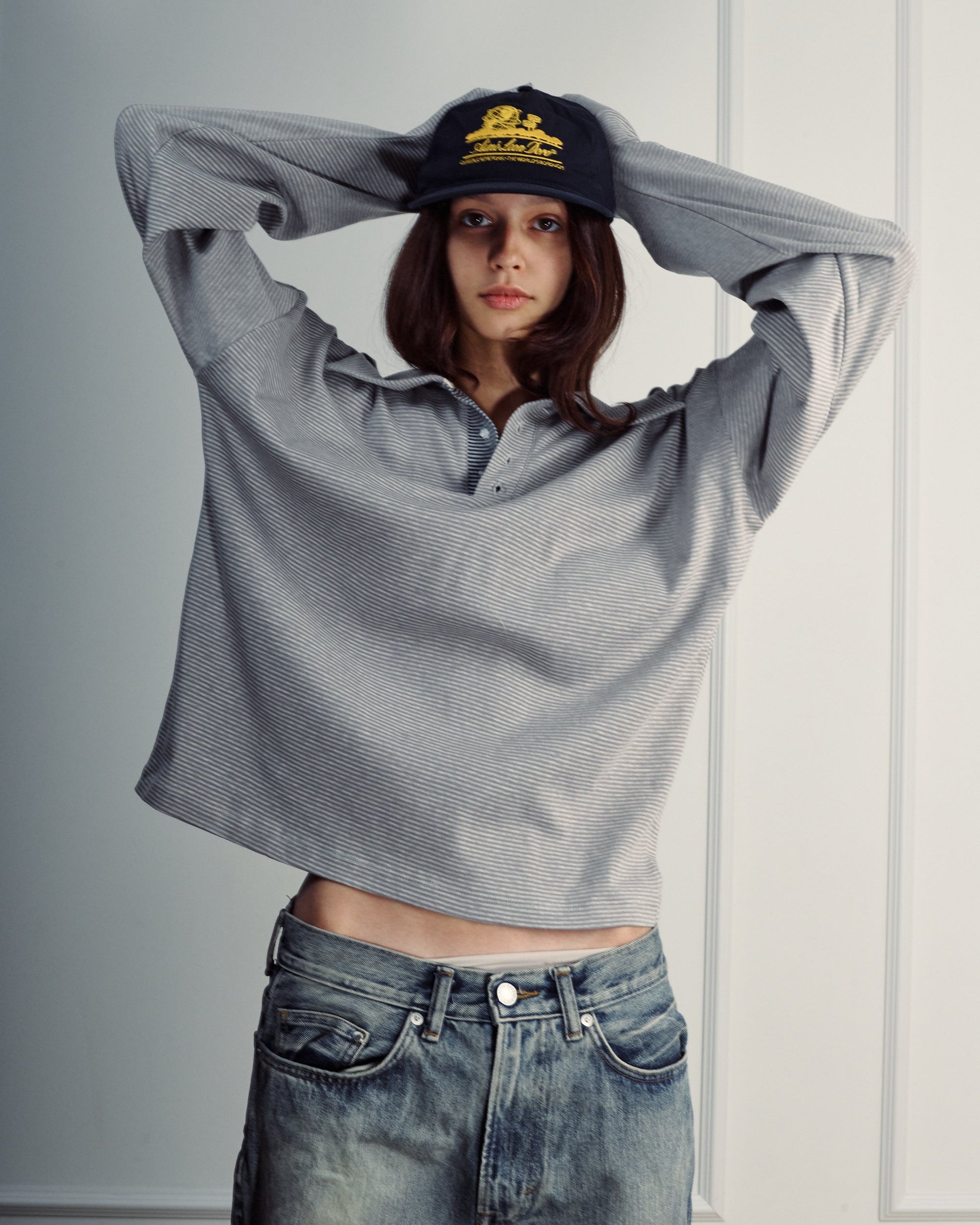 TAMAR POLO GREY STRIPES