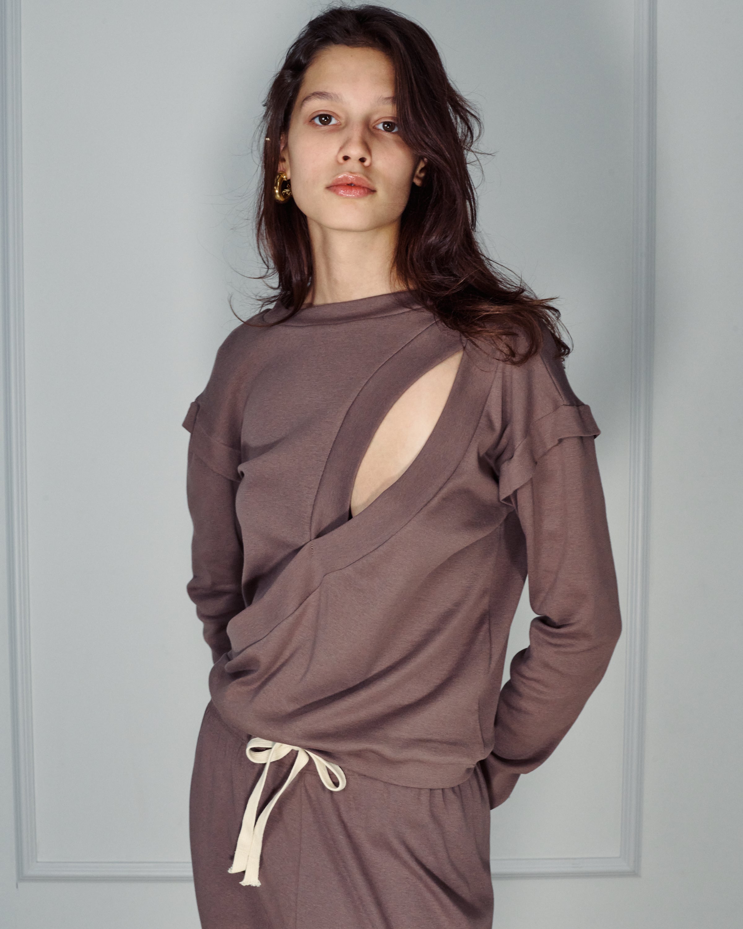 ISABEL SMOKY BROWN TOP