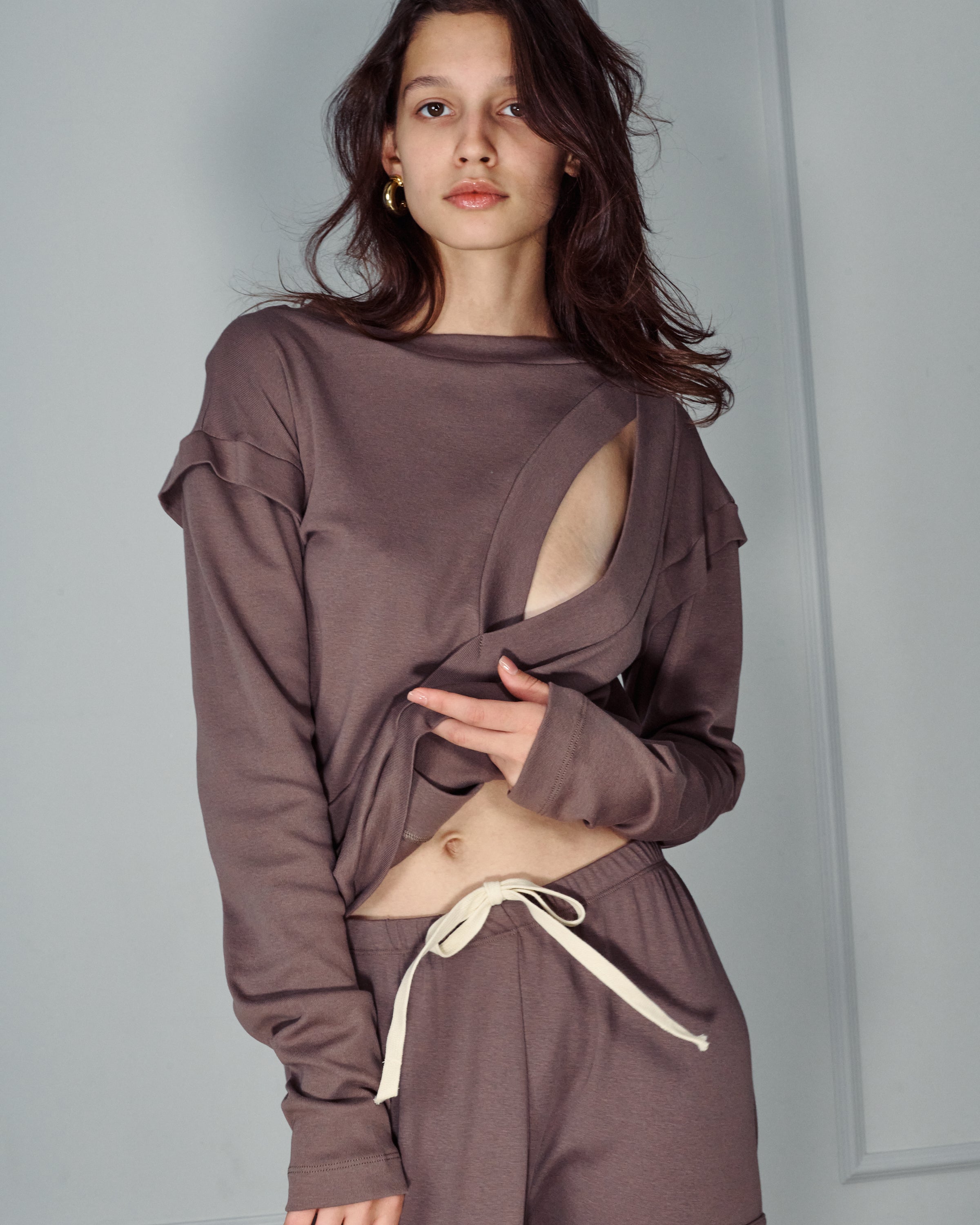 ISABEL SMOKY BROWN TOP