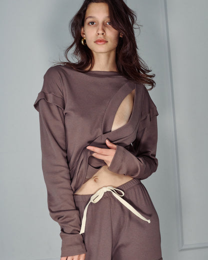 ISABEL SMOKY BROWN TOP