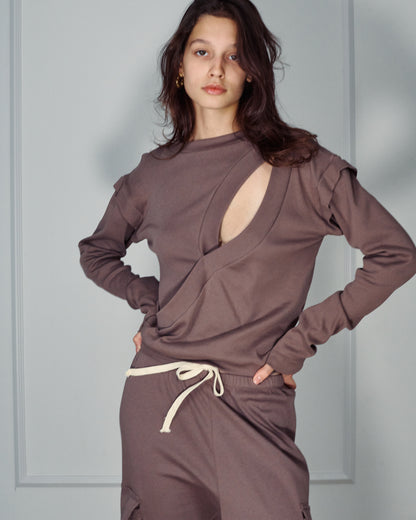 ISABEL SMOKY BROWN TOP