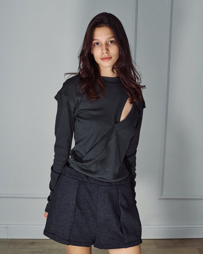 ISABEL MONOCHROME GREY TOP