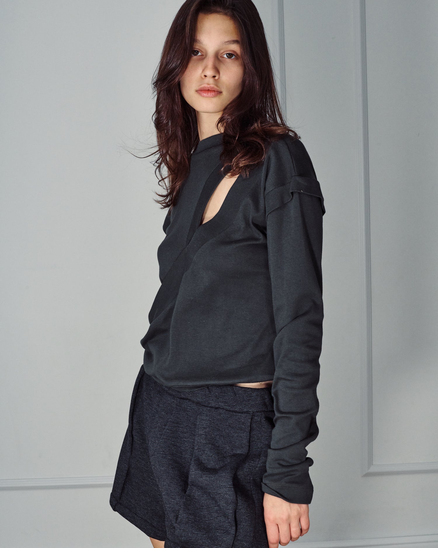 ISABEL MONOCHROME GREY TOP