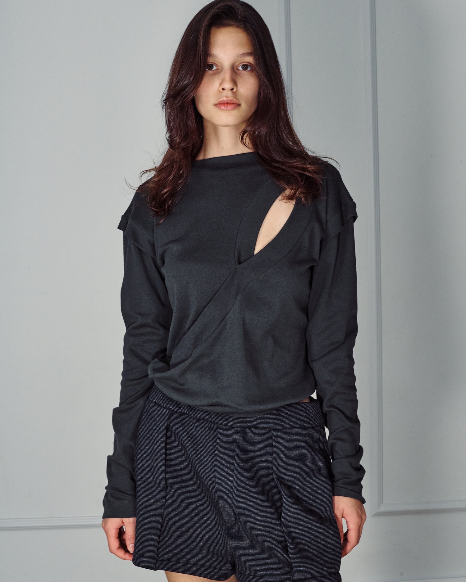 ISABEL MONOCHROME GREY TOP