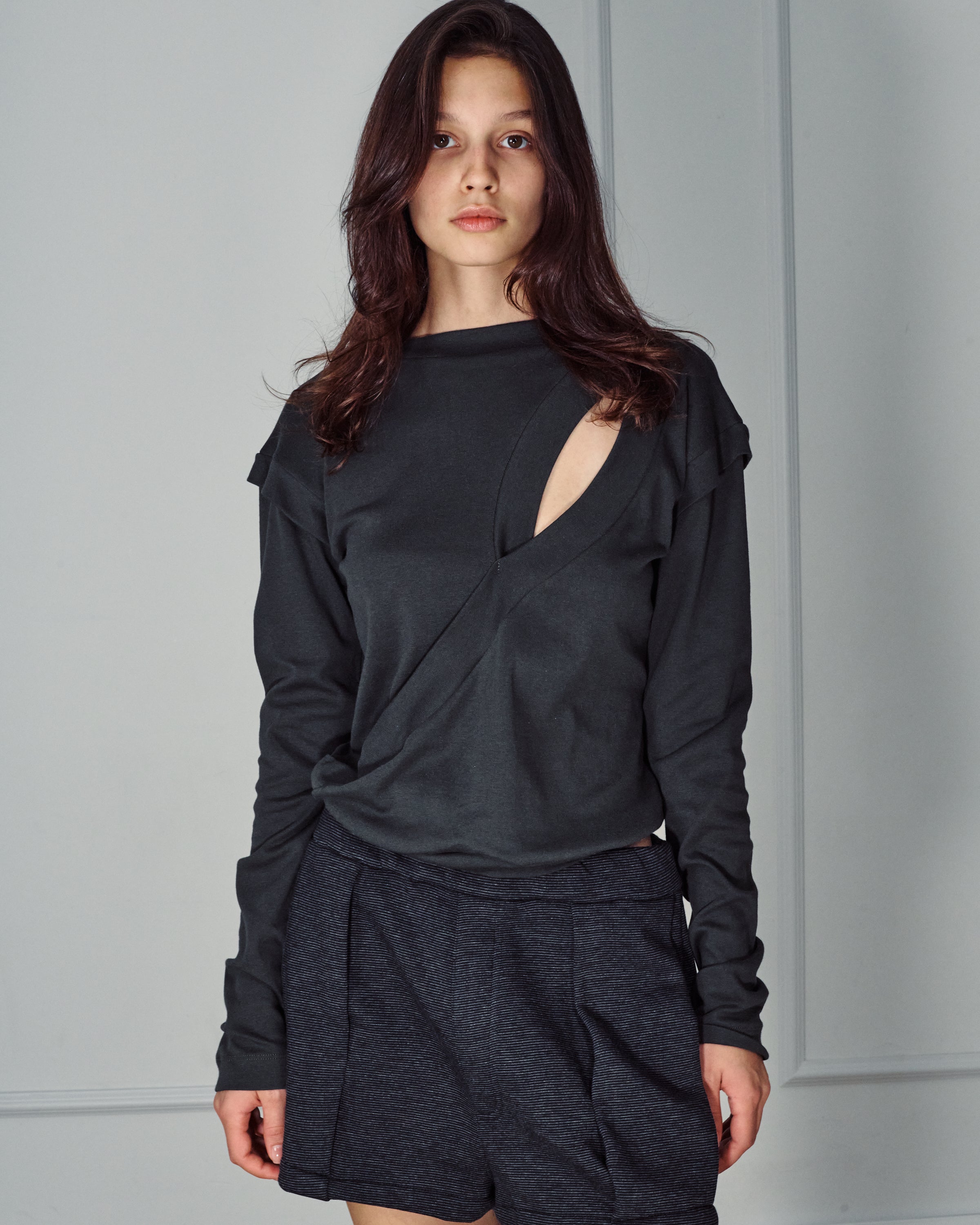 ISABEL MONOCHROME GREY TOP