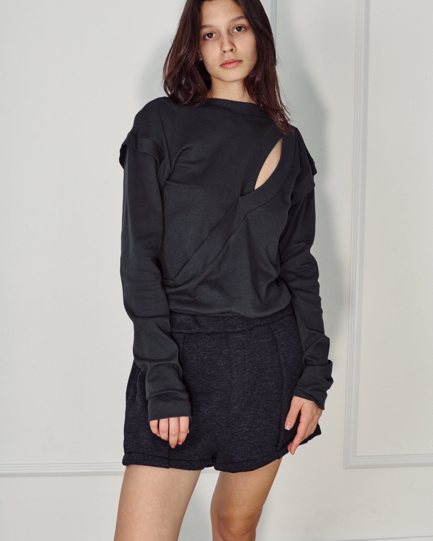 ISABEL MONOCHROME GREY TOP