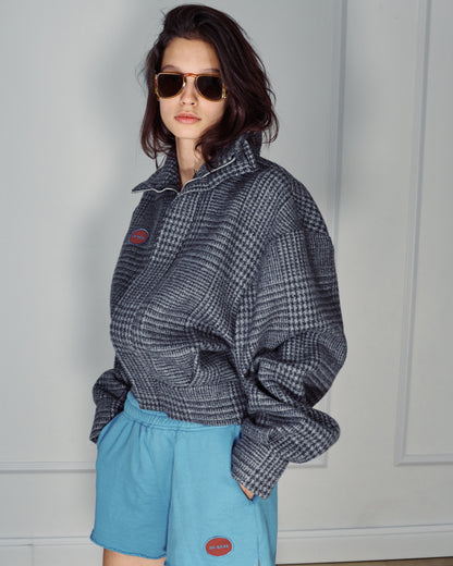 STEFF GREY PLAID WOOL JACKET