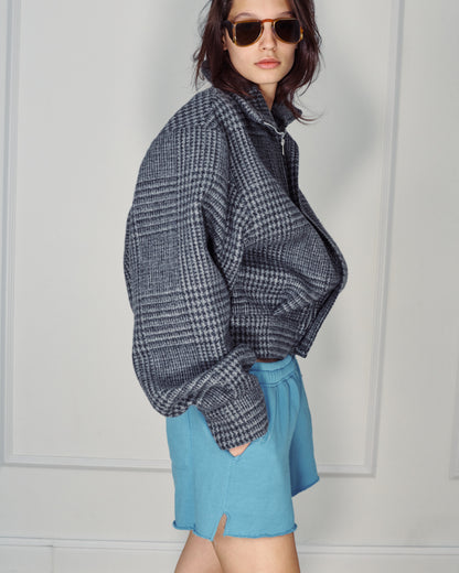 STEFF GREY PLAID WOOL JACKET