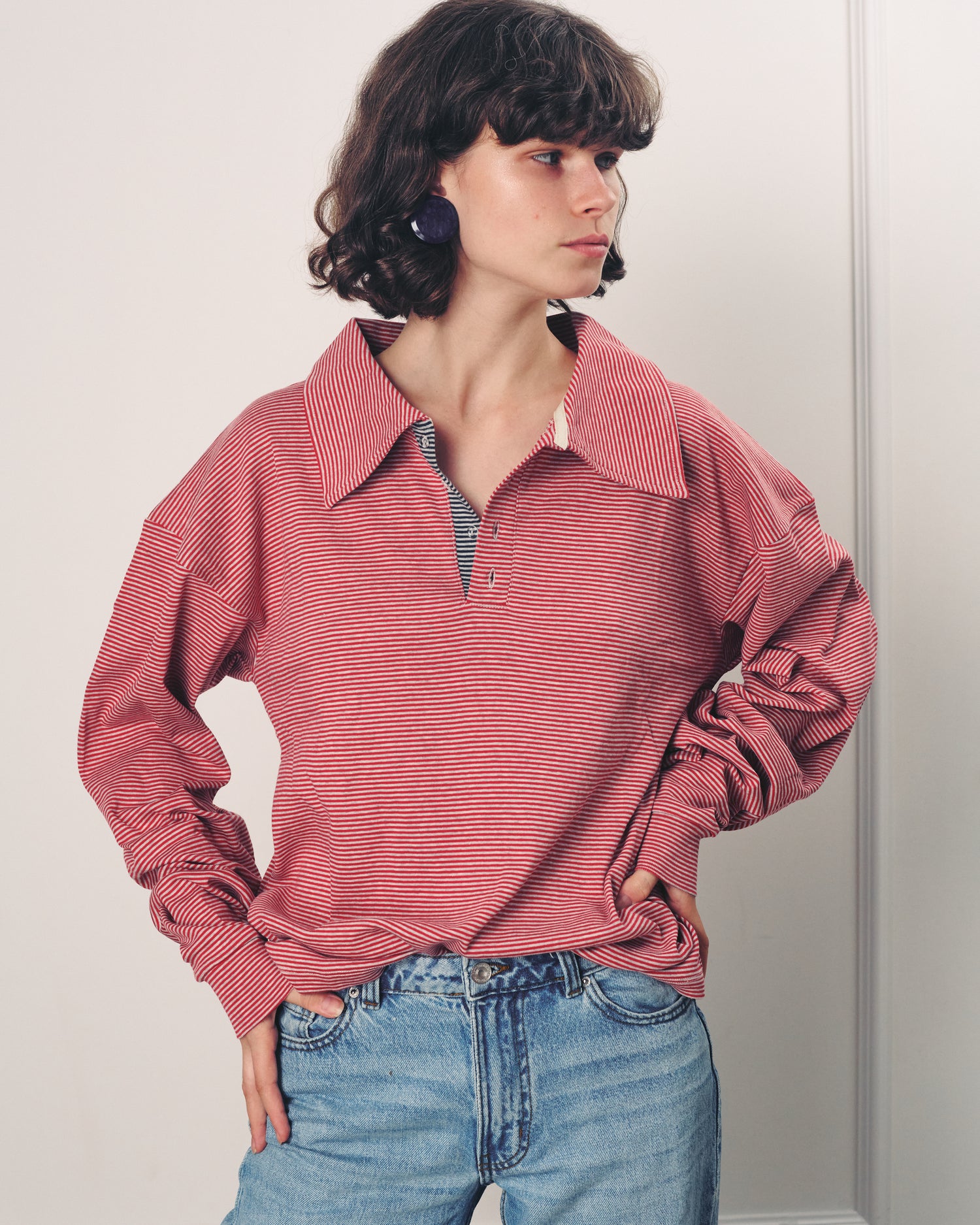 TAMAR POLO ROSE STRIPES