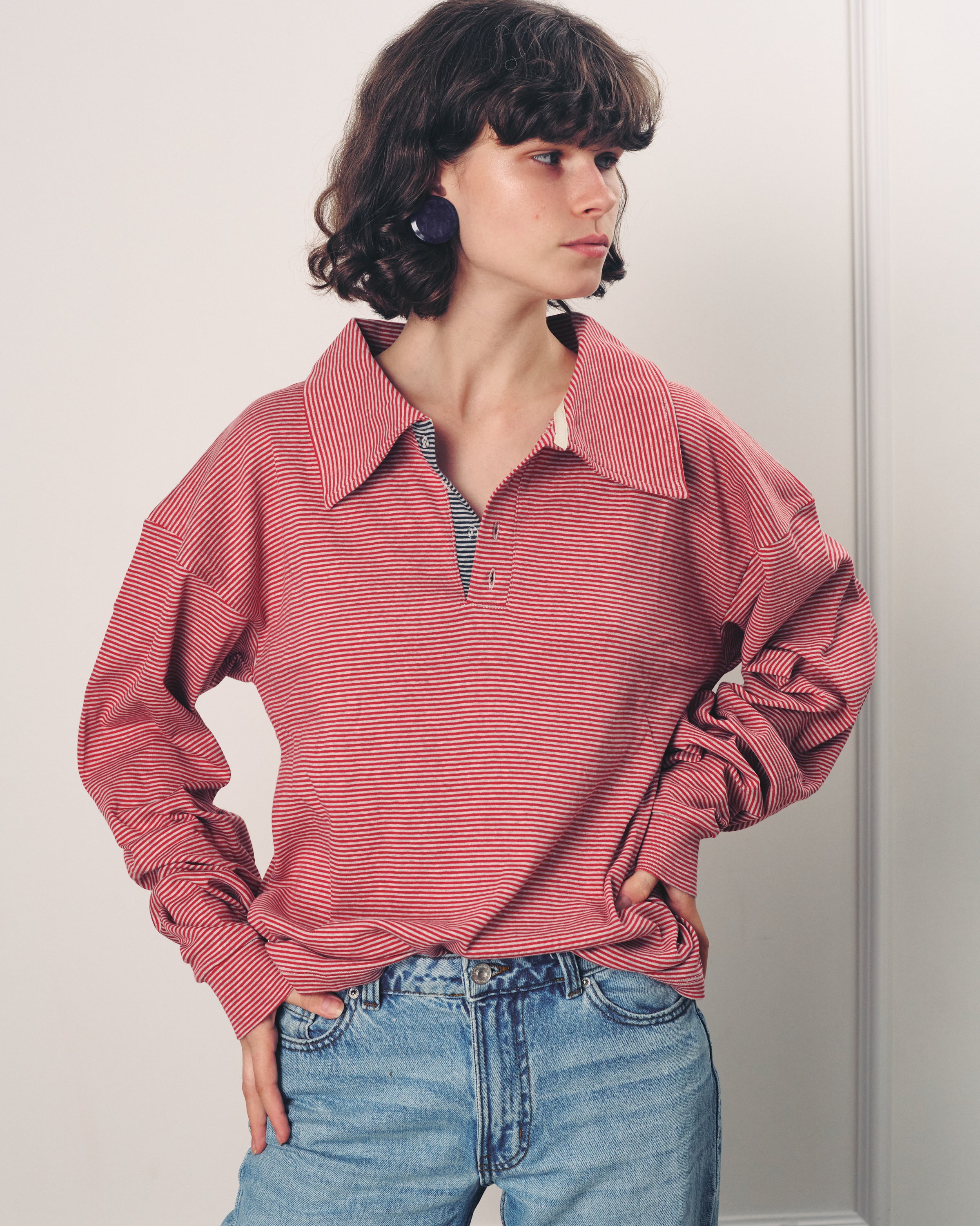 TAMAR POLO ROSE STRIPES