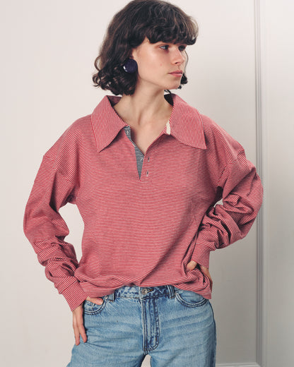 TAMAR POLO ROSE STRIPES