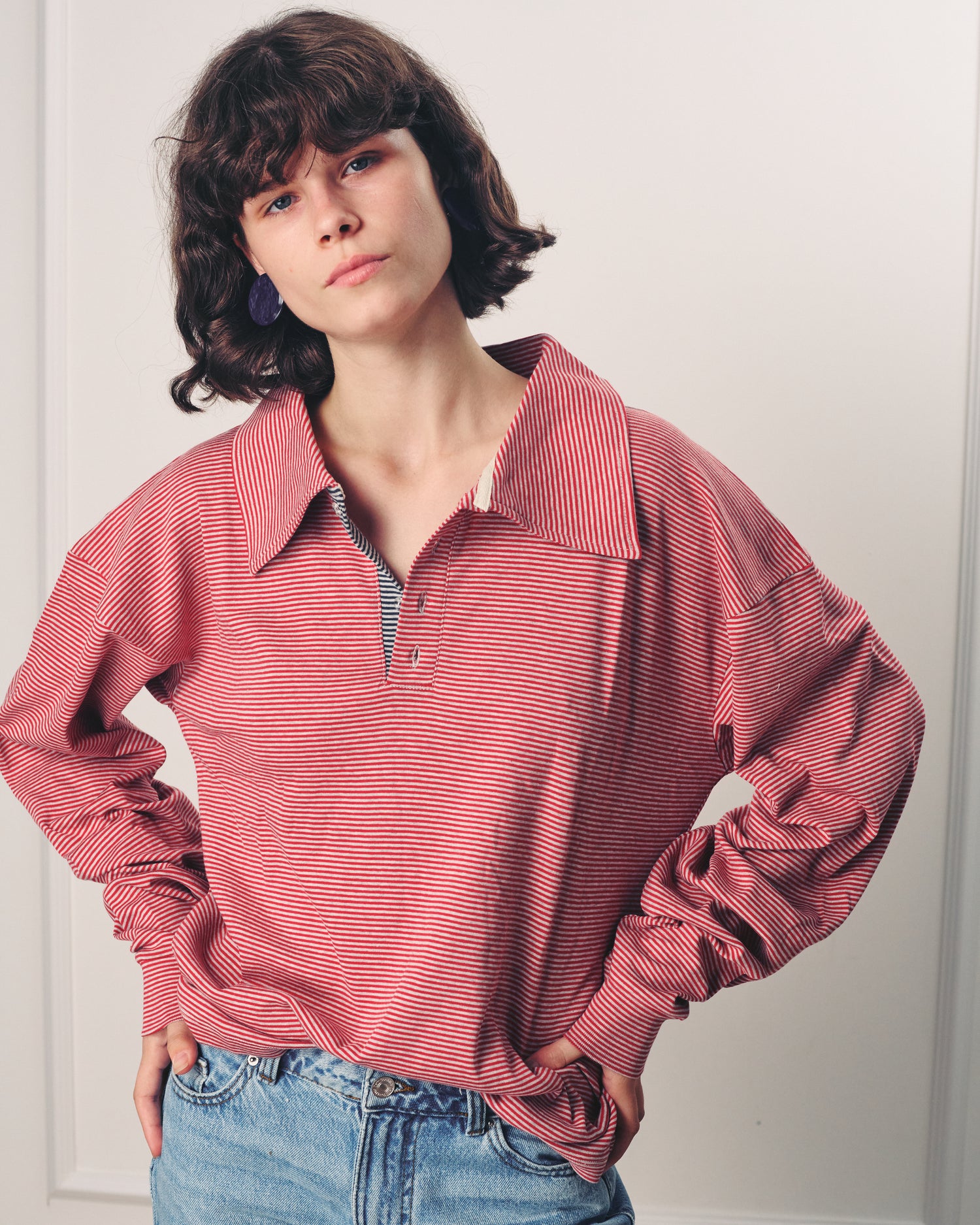 TAMAR POLO ROSE STRIPES