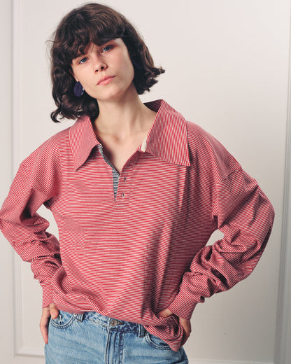 TAMAR POLO ROSE STRIPES