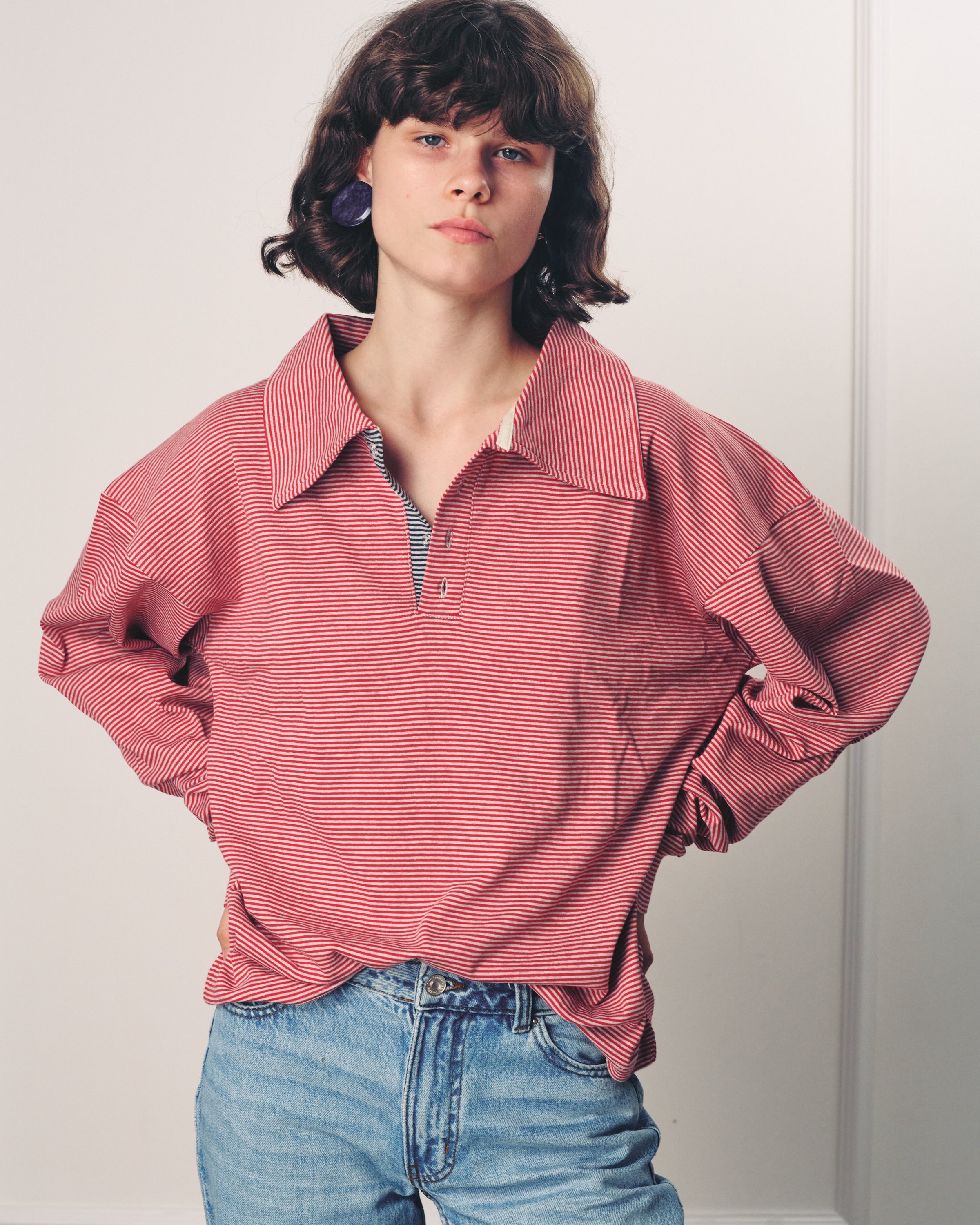 TAMAR POLO ROSE STRIPES