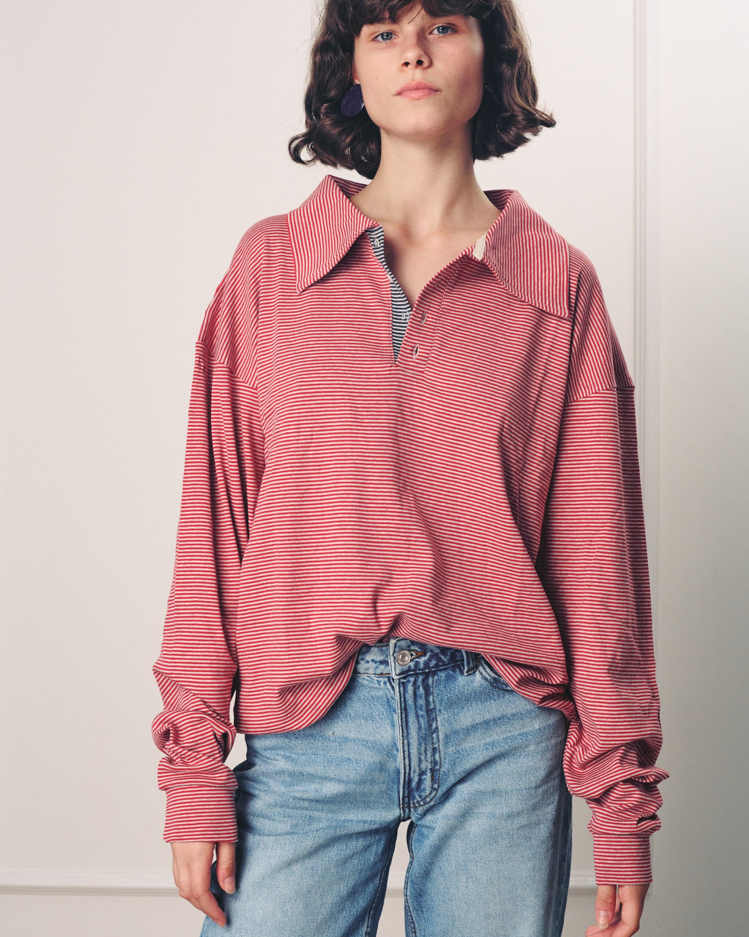 TAMAR POLO ROSE STRIPES