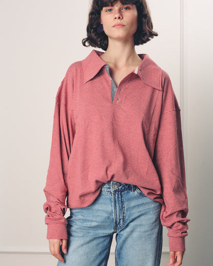 TAMAR POLO ROSE STRIPES