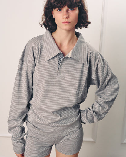 TAMAR POLO GREY STRIPES