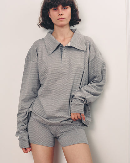 TAMAR POLO GREY STRIPES