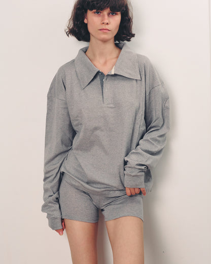 TAMAR POLO GREY STRIPES