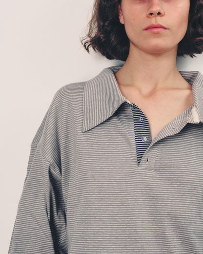 TAMAR POLO GREY STRIPES