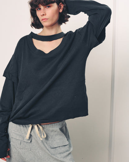 RICHEE TOP MONOCHROME GREY