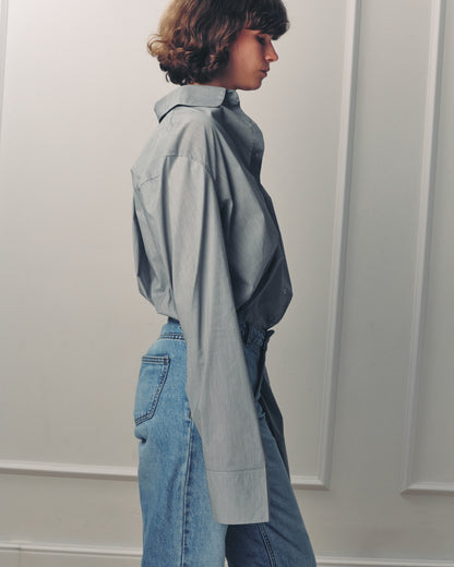 RALPH TOP GREY FINE STRIPES