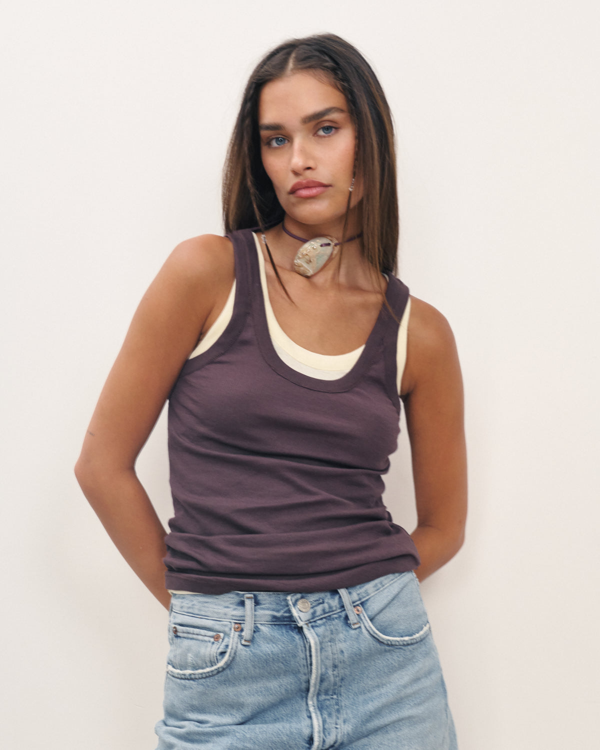 MARNI TANK DARK BROWN