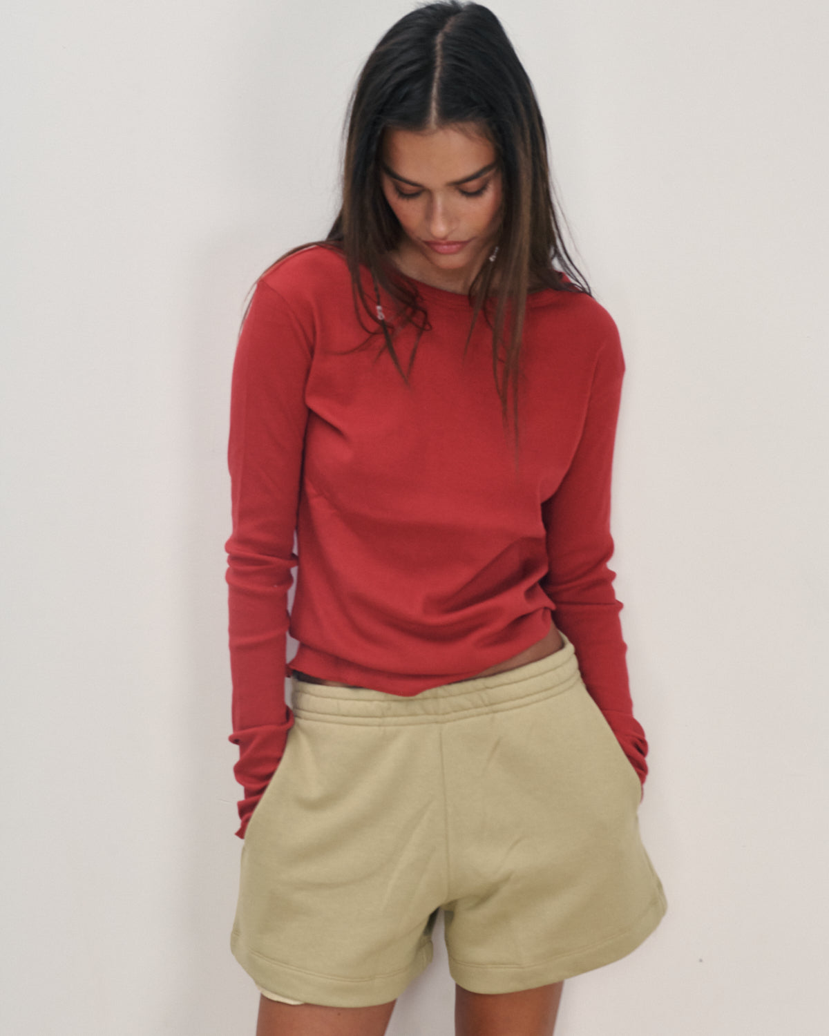 OLI RIB TEE CHERRY