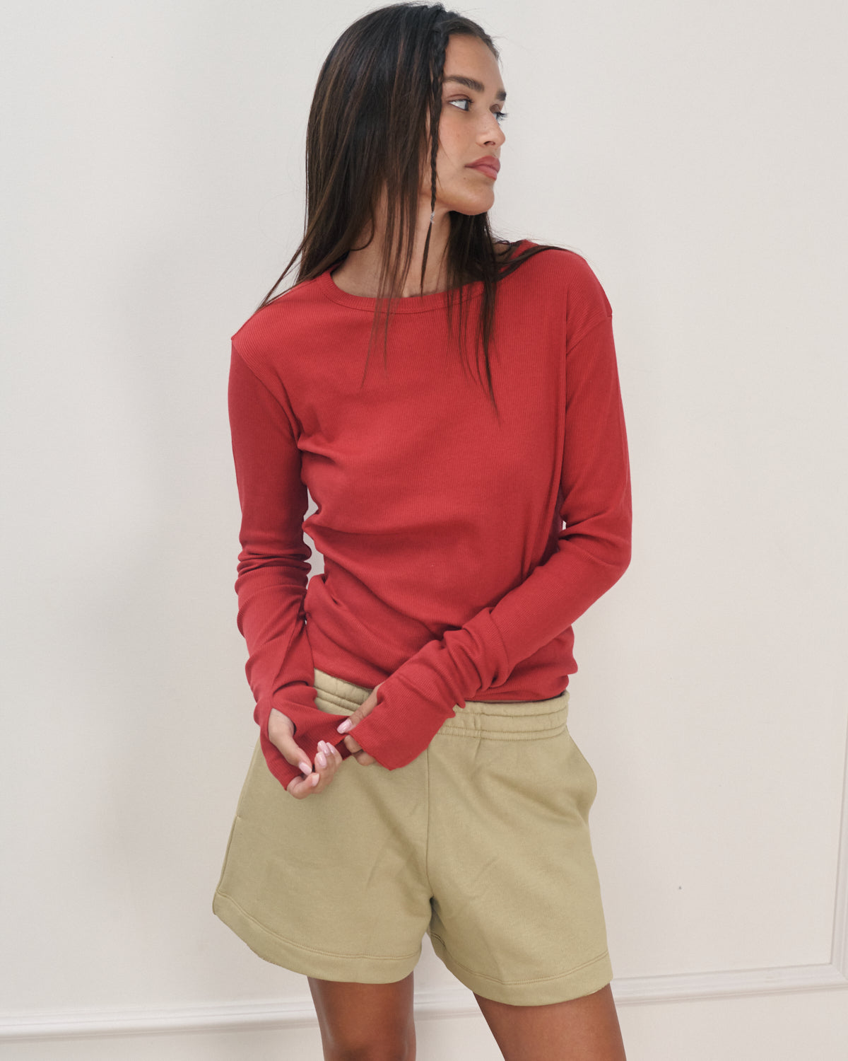 OLI RIB TEE CHERRY