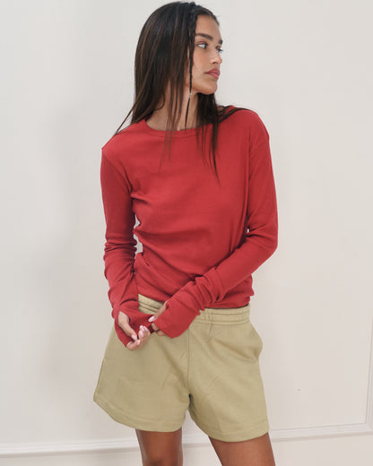 OLI RIB TEE CHERRY