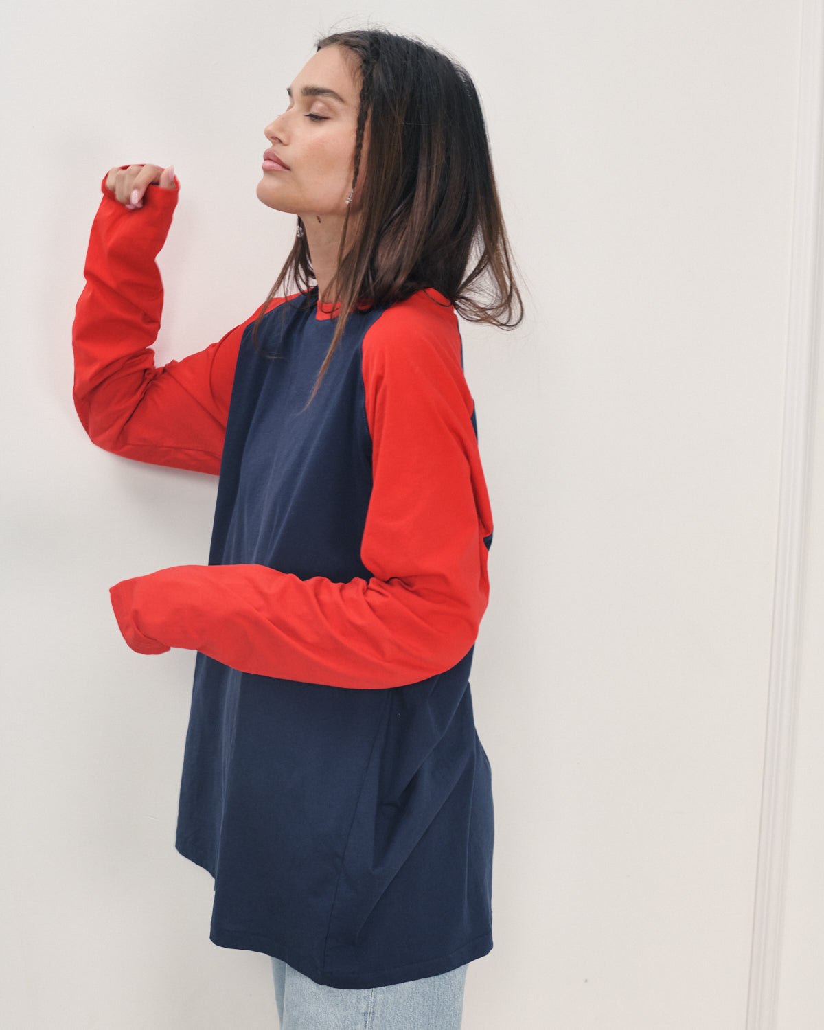 ANNE SHIRT NAVY &amp; RED