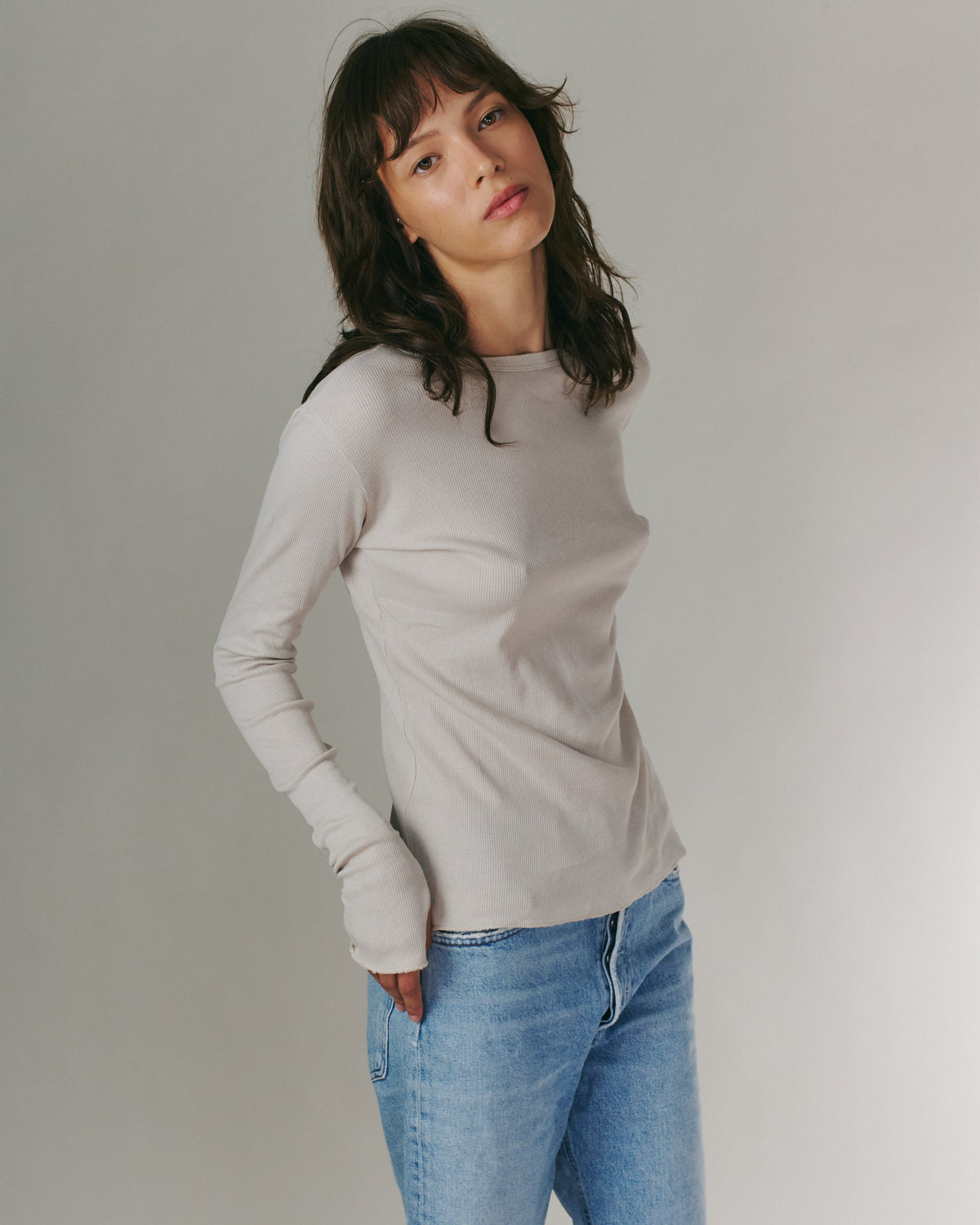 OLI RIB TEE OYSTER