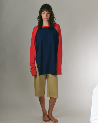 ANNE SHIRT NAVY &amp; RED