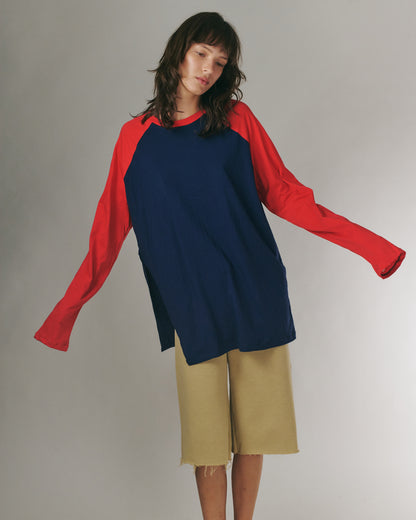 ANNE SHIRT NAVY &amp; RED