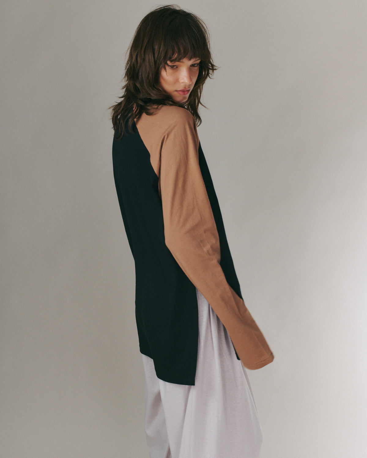 ANNE SHIRT BLACK &amp; CHOCO