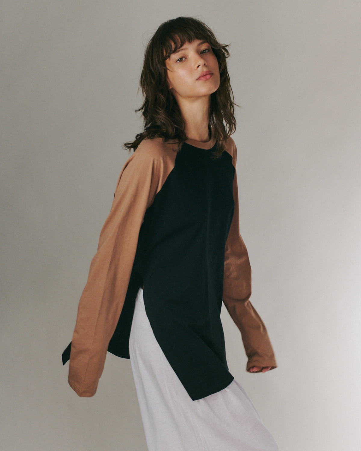 ANNE SHIRT BLACK &amp; CHOCO