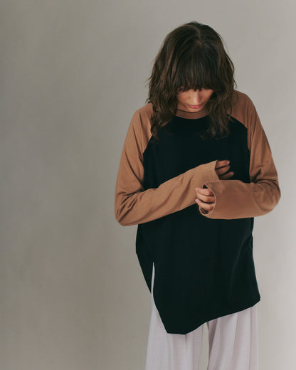 ANNE SHIRT BLACK &amp; CHOCO