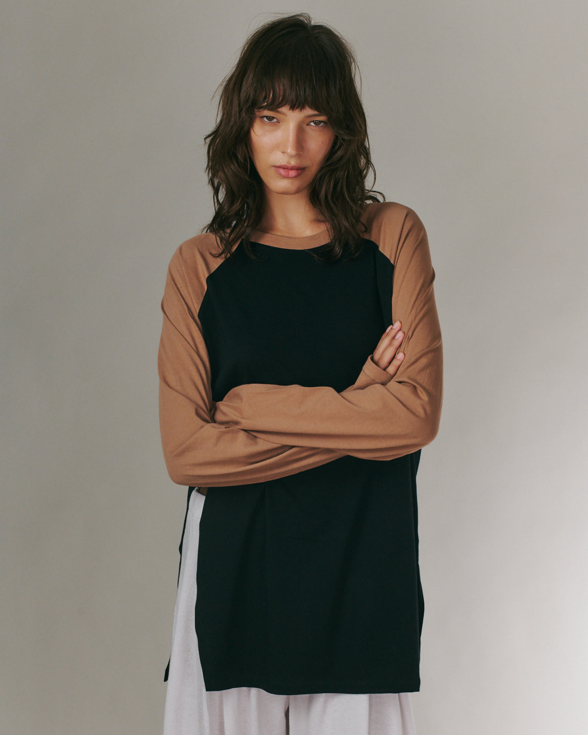 ANNE SHIRT BLACK &amp; CHOCO