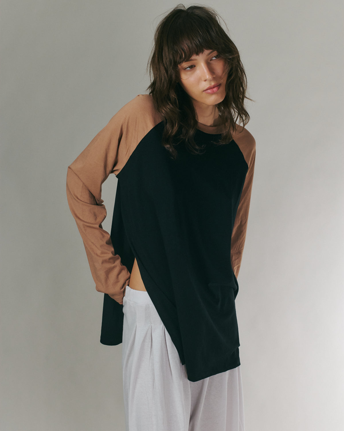 ANNE SHIRT BLACK &amp; CHOCO